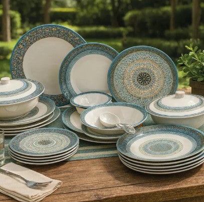 Dinner Set Blue Mosaic