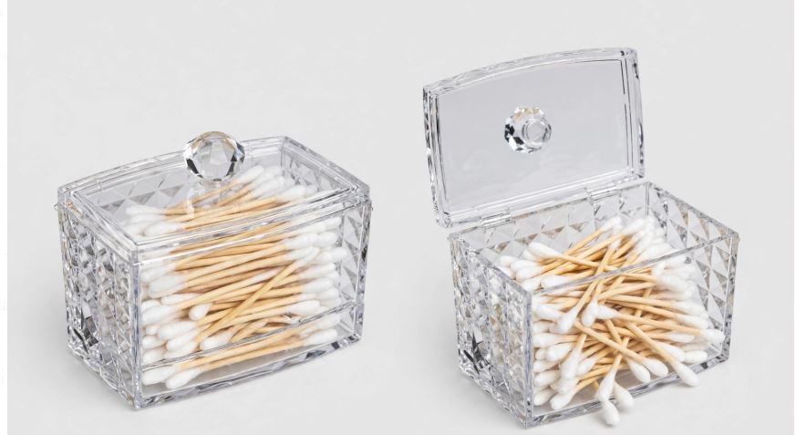 Crystal Diamond Cotton Bud Box