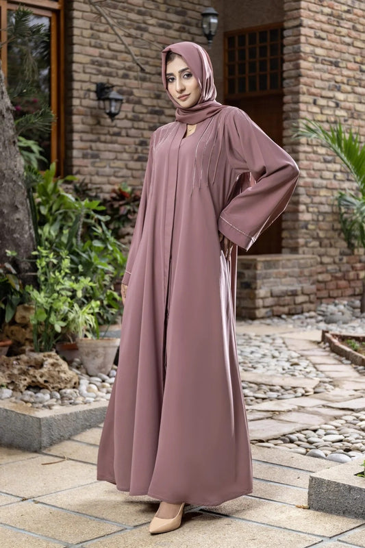 Abaya with Pintex And Stone Embellishments