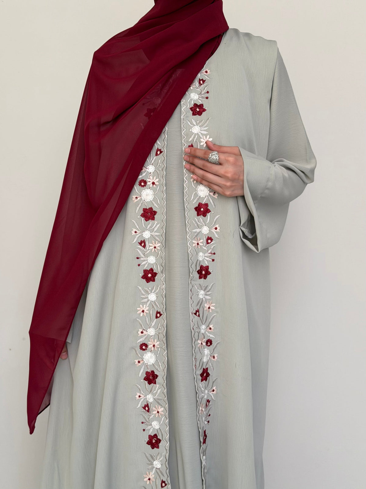 Primrose - Floral Abaya soft fabric