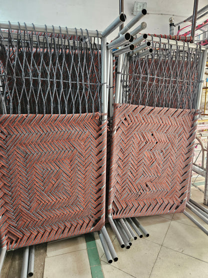 Charpai Stainless steel with Black and steel frame traditional craftsmanship
