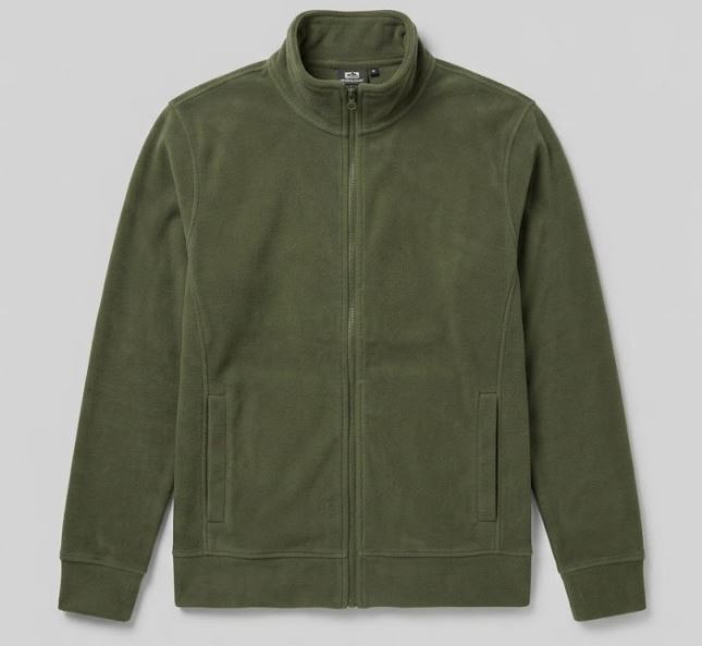 Men Polar Fleece Utility Green Jacket