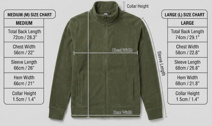 Men Polar Fleece Utility Green Jacket
