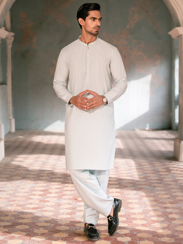 Men White Shalwar kameez 2pcs stiched
