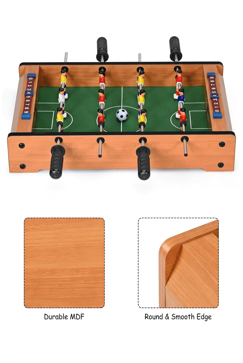 Best Wooden Mini Hand Football Board Game, Indoor Sports Foosball Pati Set 6 Rods, Premium Durable Table Soccer Game , Portable Wooden Football Board For Kids , Interactive Family Indoor Game , Classic Hand Football Table Game , Best Birthday Gift For B
