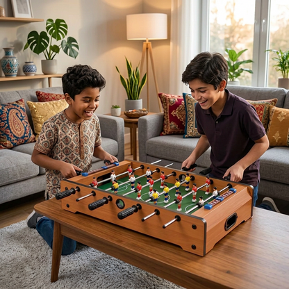 Best Wooden Mini Hand Football Board Game, Indoor Sports Foosball Pati Set 6 Rods, Premium Durable Table Soccer Game , Portable Wooden Football Board For Kids , Interactive Family Indoor Game , Classic Hand Football Table Game , Best Birthday Gift For B