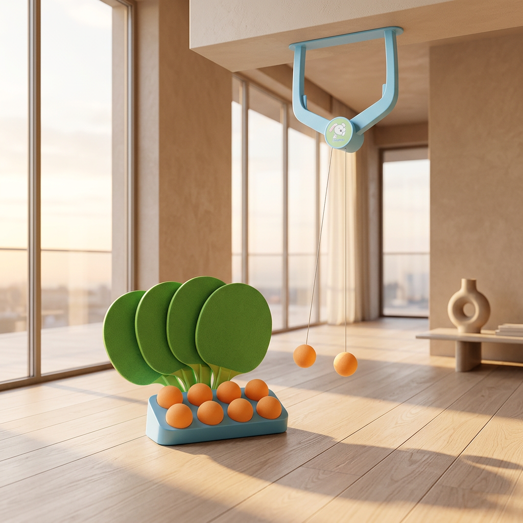 Indoor Hanging Table Tennis Set, Ping Pong Trainer, Kids Table Tennis Toy, Mini Table Tennis Game, Indoor Sports Toy, Hanging Ping Pong Ball, Table Tennis Racket Set, Kids Activity Game, Educational Sports Toy, Family Indoor Game, Birthday Gift Toy