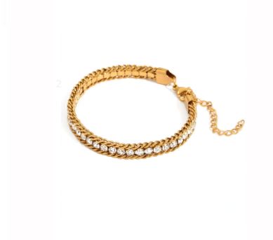 Gold Cuban Braclet with Single Line Lobster Clasp 6mm Width