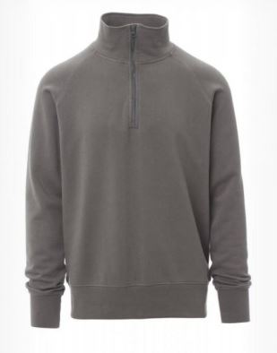 Solid Medium Grey Quarter Zip-up Sweatshirt