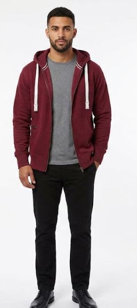 Polyster Fleece Blend Maroon Man Hood With White Drawstrings