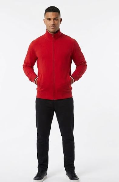 Solid Red Full Zip Track Jacket