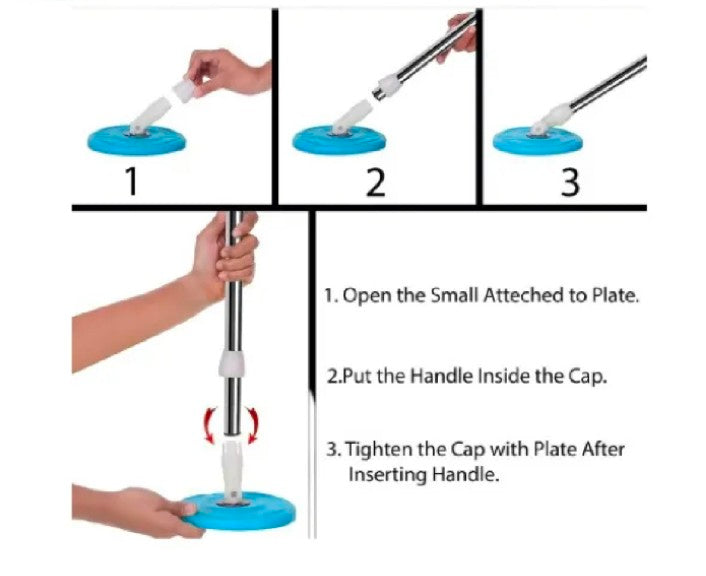 Spin Mop Bucket, Premium Upgraded Spin Bucket hard Plastic Material And Stainless Steel Body