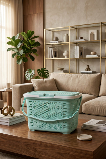 Basket green wash cloth use