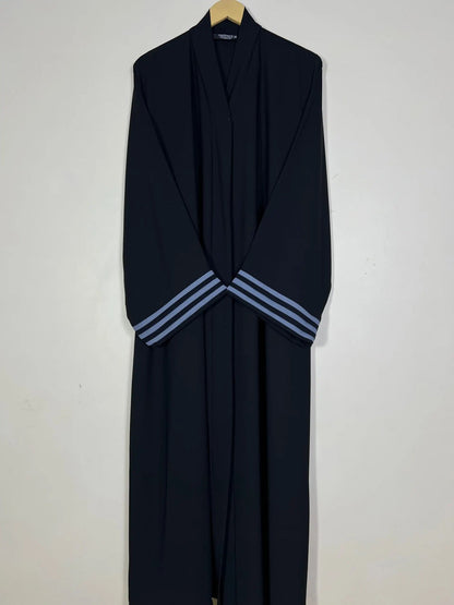 Black abaya strip colour ruddy blue lightweight