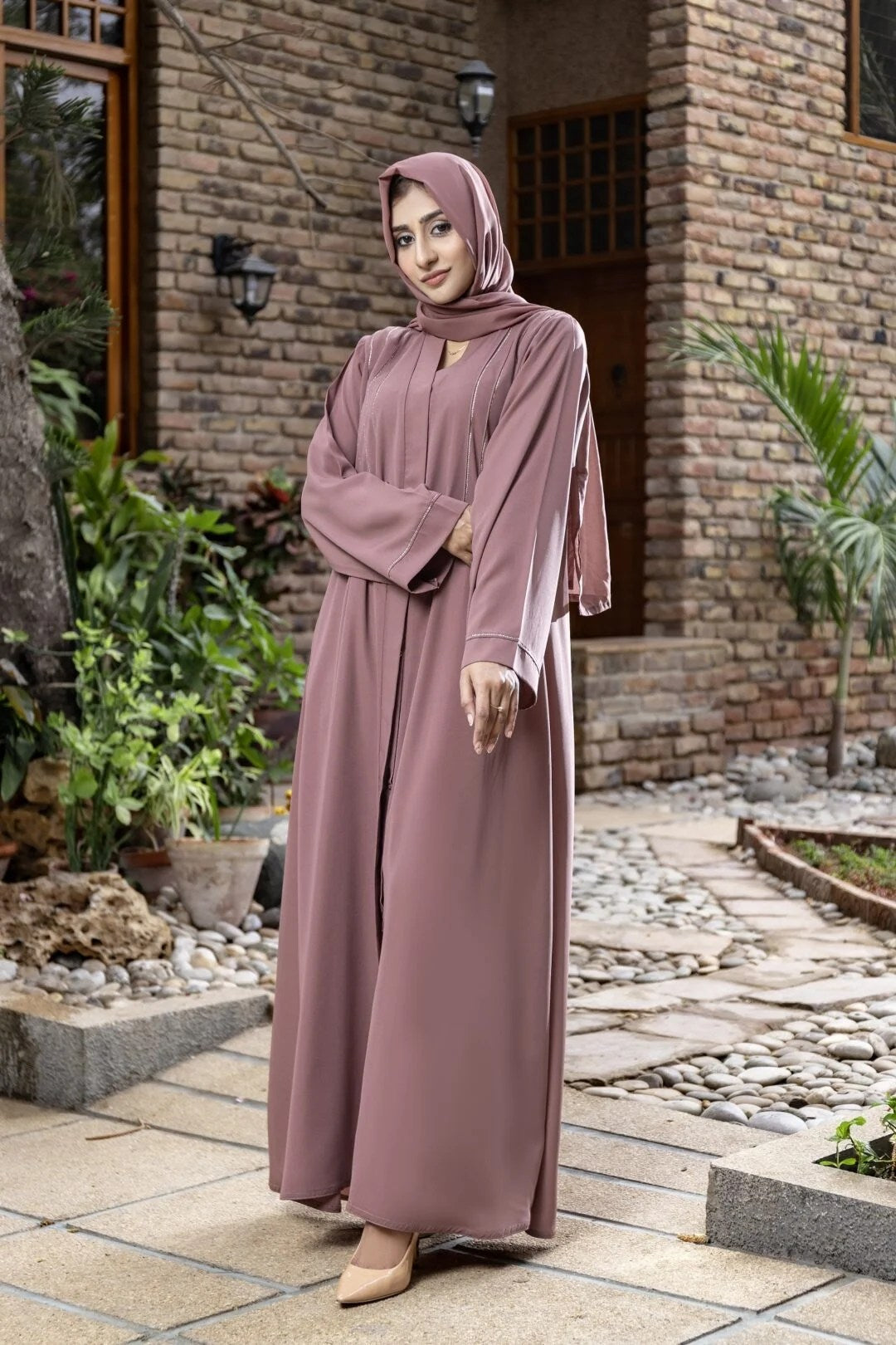 Abaya with Pintex And Stone Embellishments