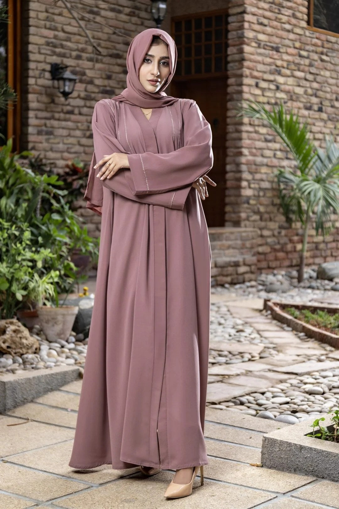 Abaya with Pintex And Stone Embellishments