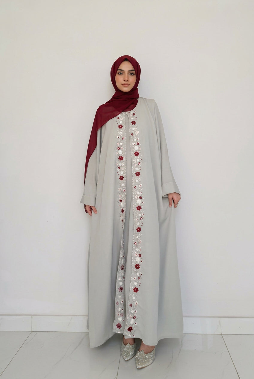 Primrose - Floral Abaya soft fabric