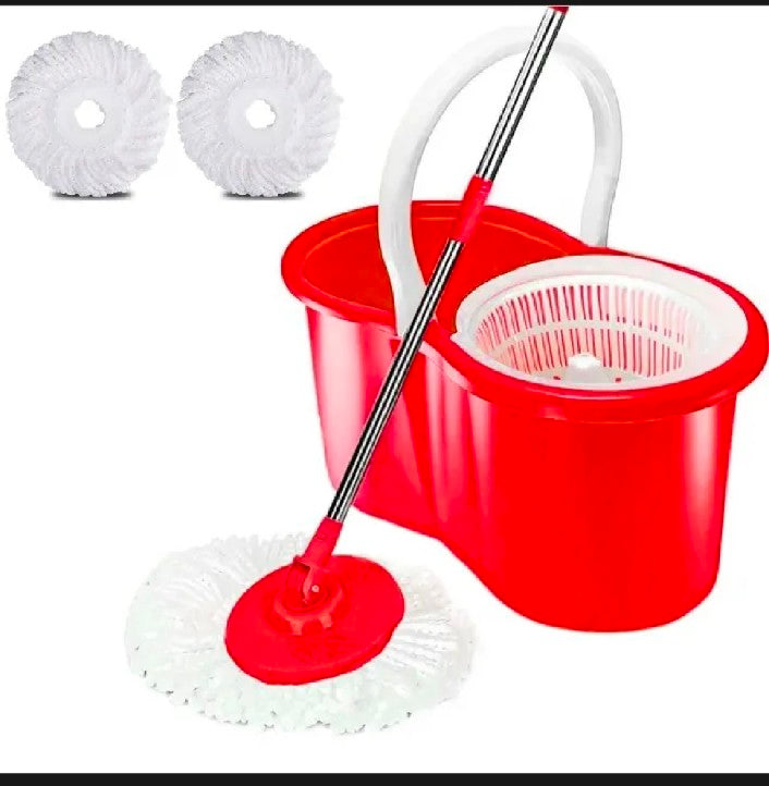 Spin Mop Bucket, Premium Upgraded Spin Bucket hard Plastic Material And Stainless Steel Body