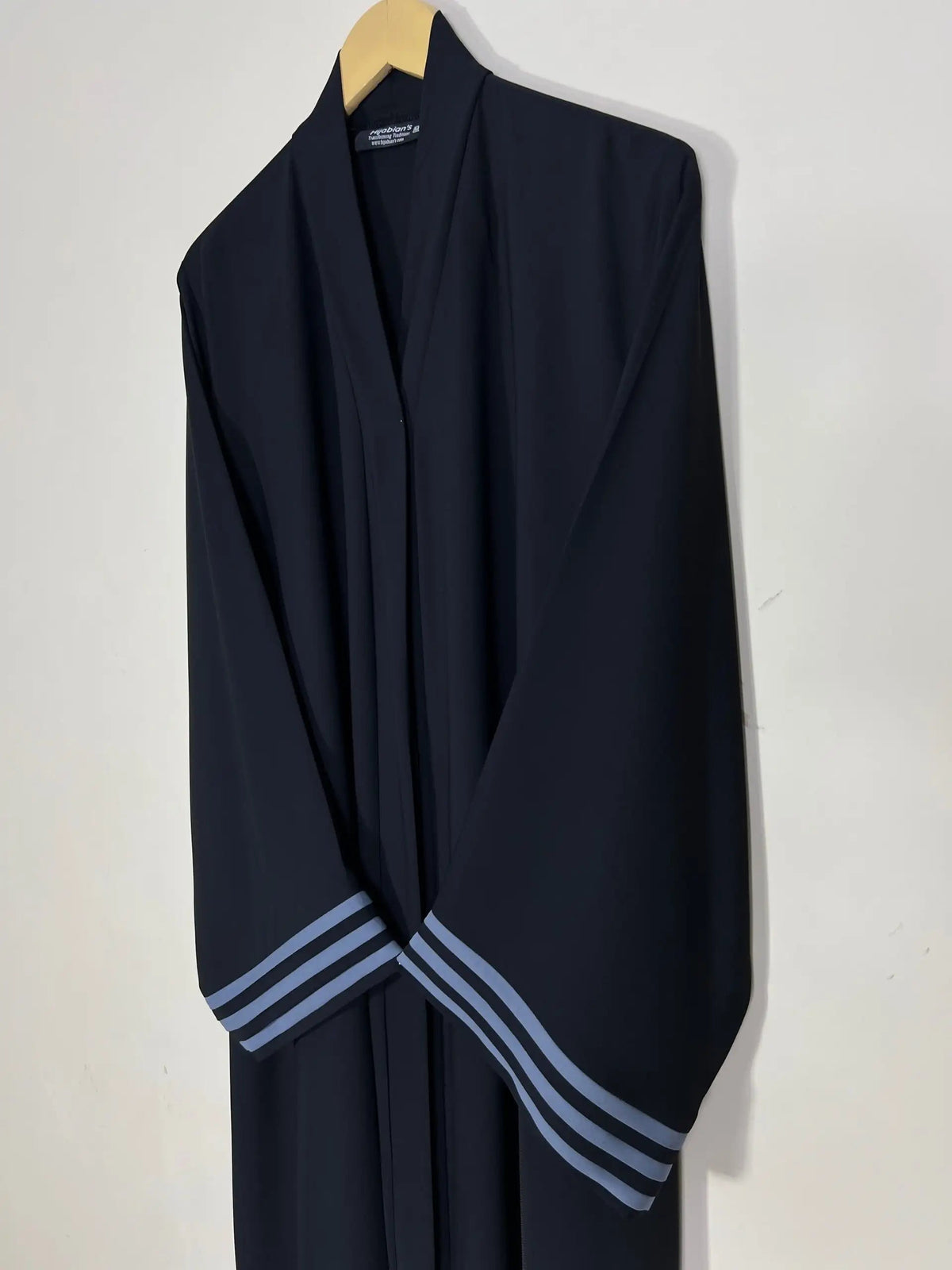 Black abaya strip colour ruddy blue lightweight