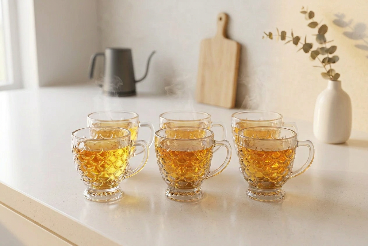 T cup 6 pcs set glass