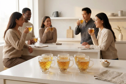 T cup 6 pcs set glass