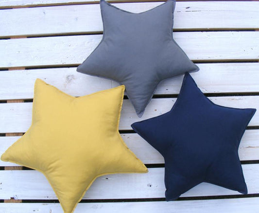 Star shape cushion filled with hollow fibre deco and kid play