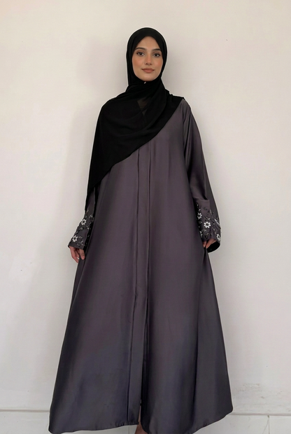 Noore Abaya-Gray Soft, flowy & breathable