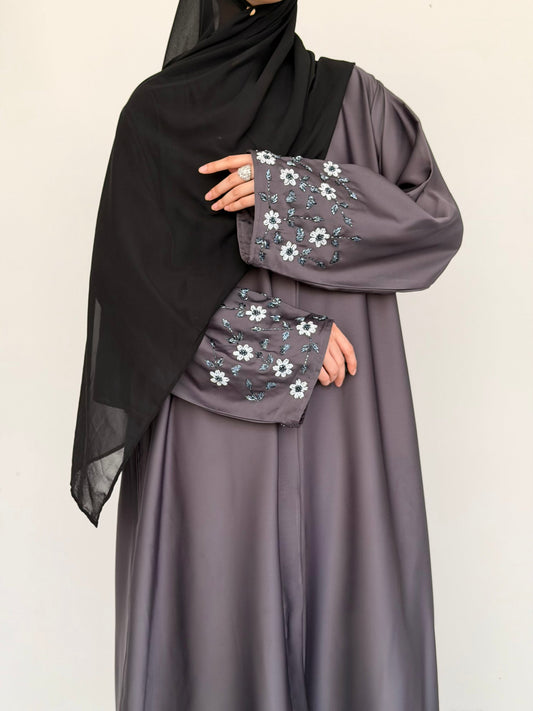 Noore Abaya-Gray Soft, flowy & breathable