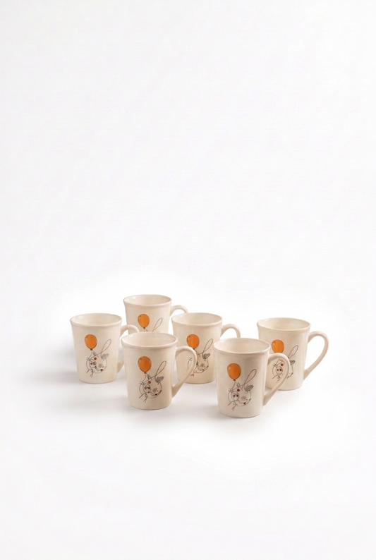 6 Tea cup set flower print