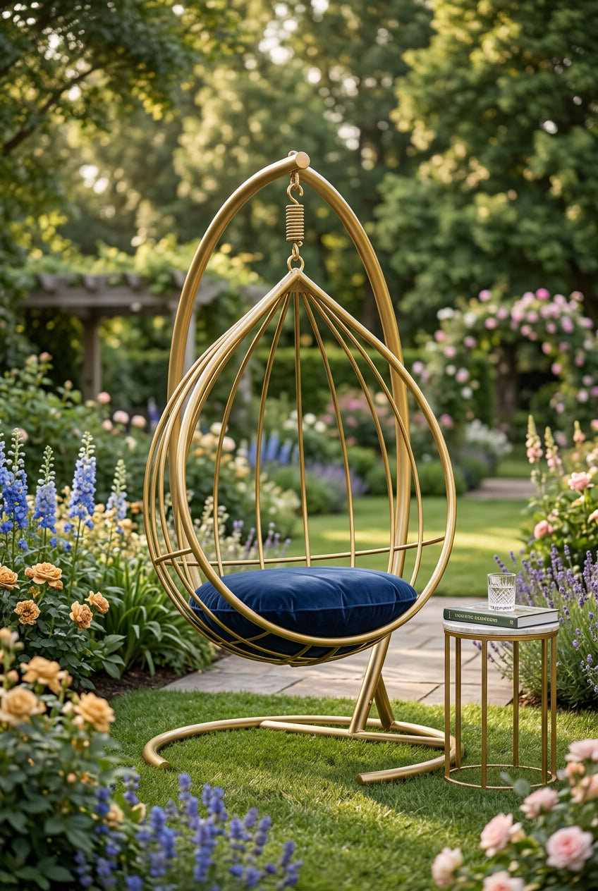 Meem Jhoola with stand golden frame include cushion
