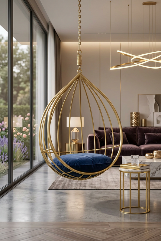Meem Jhoola with stand golden frame include cushion
