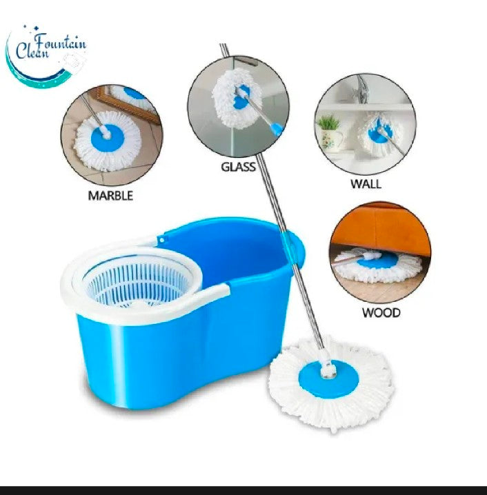 Spin Mop Bucket, Premium Upgraded Spin Bucket hard Plastic Material And Stainless Steel Body