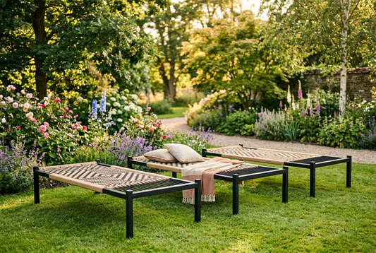 Charpai Stainless steel with Black and steel frame traditional craftsmanship